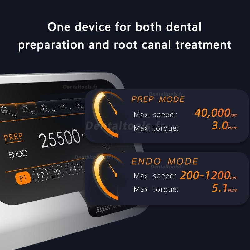 Pluspower® Super Micro S Pro 2 in 1 Moteur électrique sans balais avec moteur endodontique